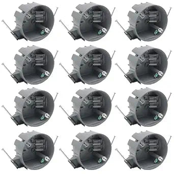 4 in. 12-Pack Round Ceiling Electrical Box 1-Gang ETL