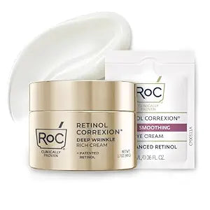 RoC Deep Wrinkle Rich Cream, Daily Anti-Aging Firming Cream, fragrance-free