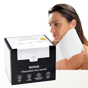 SIMA Disposable Face Towels, 100% Cotton Face Wipes, 50 pcs