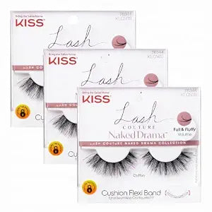 KISS Lash Couture Naked Drama False Eyelashes, 14 mm, Easy to Apply, Reusable, No Damage To Natural Lashes, Cruelty Free, 1 Pair Fake Lashes - Style ï¿½ï¿½ï¿½Chiffonï¿½ï¿½ï¿½