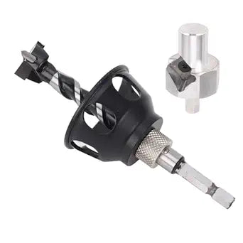Asixxsix 19mm Dog Hole Chamfer Reamer Tool, 3/4" Aluminum Alloy Workbench Hole Drill Bit Punch Locator Set, Vertical Hole Woodworking Polished Finish Tool for Woodworkers