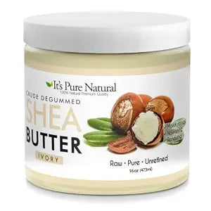 It's Pure Natural African Shea Butter Raw Unrefined Pure 16 oz – Degummed Ivory Shea Butter for Skin, Hair & Face – Natural Moisturizer For Dry Skin, Eczema, Stretch Marks & Anti Aging