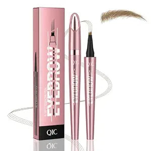 Microblading Eyebrow Pen Waterproof Brow Pencil with 4 Prong Tip LightBrown