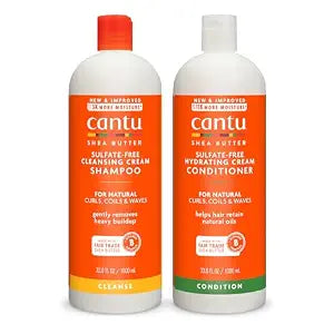 Cantu Shampoo & Conditioner with Shea Butter for Natural Hair, 1L (Pack of 2)