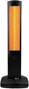 MT-15 Infrared Tower Heater with Thermostat, 1500W, Free Standing Electric Space Heater for Indoor or Covered Outdoor Use