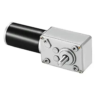 DC 12V 30RPM 13.5Kg.cm 8mm Single Shaft Self-Locking Reversible Worm Gear Motor with Cable, High Torque Speed Reduction Motor, Turbine Electric Gearbox Motor