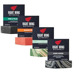 Right Wing Naturals Mens Bar Soap Gift Set, Best Sellers