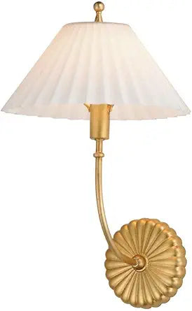 Maxim Lighting Kismet 1-Light Wall Sconce | Gold Leaf Steel Finish | Satin White Opal White Shade | Transitional Indoor Light Fixture | Ideal for Hallways, Bedrooms & Bathrooms | 18310SWGL