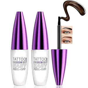 2Pcs Dark Brown Peel Off Eyebrow Tattoo Gel, Easy Peel Off Eyebrow Gel