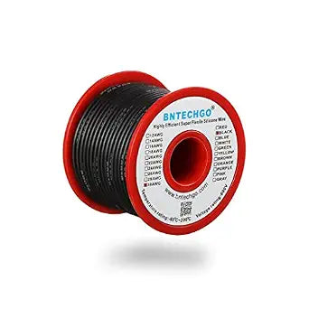 BNTECHGO 30 Gauge Silicone Wire Black 100ft Stranded Tinned Copper Wire