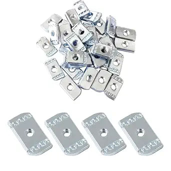 Strut Channel Nuts, 3/8-16 No Spring Thickened Unistrut Hardware Nuts with Zinc Plated, Without Spring Nuts Use On Channel Struts, 50 Packs