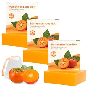 PNNP 3 PCS Persimmon Soap Bar for Body Odor Control, 3.53oz/per