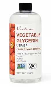 Verdana Vegetable Glycerin ��� USP, Food Grade, Palm-Derived, Soy-Free ��� Liquid Glycerin for Personal Care, Cosmetic & Formulation Use ��� Non-GMO, Vegan ��� 32 fl oz