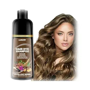 Light Brown Hair Dye Shampoo for 100% Gray Coverage, Hair Color Shampoo