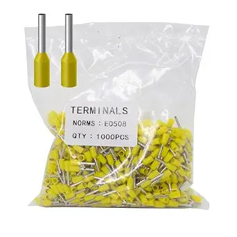 Fidioto AWG22 Wire Ferrules Terminals,1000pcs AWG22 Terminal Connector Wire Insulated Cord Pin Ends Terminals for Electric, Industrial, Chemical Industry, Power Control System, etc.