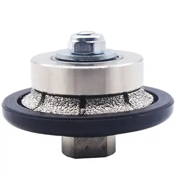 GRINCUTREX B5 3/16" Demi-bullnose Vacuum Brazed Diamond Router Bit Coarse Hand Profiler Wheel with 5/8-11 Thread for Granite Marble, Travertine,Engineered Stone and Concrete