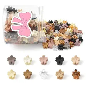 150 pcs Mini Flower Hair Clips Colorful Small Hair Clips