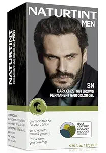 Naturtint Mens Permanent Hair Color for Hair Beard and Mustache (3N Dark Chestnut Brown)