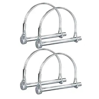 Trailer Coupler Pin 1/4"x4", 4 Pack Zinc-Plated Safety Locking Pin, Rust Resistant Quick Connect Hitch Pin for Utility Trailers, Boat, Cargo Hitch, Lawn Tractors, Farm and Garden Equipment (D-Shaped)