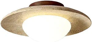Mid Century Decoration Modern Semi Flush Mount Ceiling Light White Glass Light Fixture Nordic Natural Stone Marble Vintage Farmhouse Hallway Ceiling Light for Kitchen Balcony Bathroom