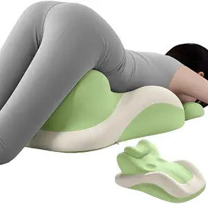 Butt Cushion for Couples - Memory Foam Support Pillow for Women, Sitting and Lying. Ideal for Waist, Neck, and Multi-Position Comfort at Home. Modern Simple Style Pillowcase (Green)