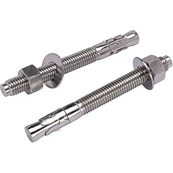 5/8" X 6" Concrete Anchor, 304 Stainless Wedge Anchor with Excellent Anti-Rust Performance, 304(18-8) Stainless Steel Concrete Anchors and Screws Kit (5pcs)
