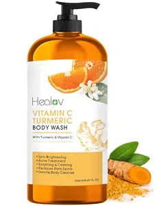 Turmeric Body Wash ��� Natural Skin Brightening Soap for Dark Spots & Hyperpigmentation ��� Exfoliating Turmeric Face & Body Wash for Scars, Glow & Gentle Daily Cleansing ��� Plant-Based Liquid Bath Soap