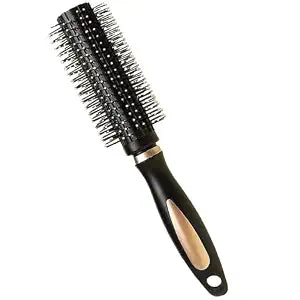 Round Hair Curling Brush, Professional Styling Tool for Women, Men, Kids - All Hair Types, Black