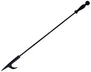 Rocky Mountain Goods Deluxe 27" Long Fireplace Poker - Single Piece Rod - Rust Resistant Black Finish - Heavy Duty Wrought Iron Steel - Decorative Look and Finish - Multi Use Tip - Indoor/Outdoor Use