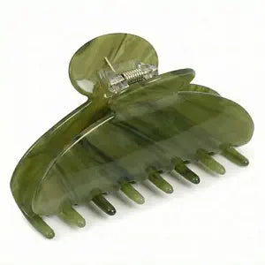 4 Inch Acetate Hair Clip, Olive Green Claw Clip for Women