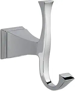Delta Dryden (1-Pack) Towel Hooks Polished Chrome, Double, Wall Mounted for Robes 2-Prong Holder, Bathroom Accessories 75135-RB