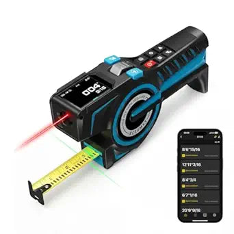 ACEGMET DTX10 digital Laser Tape Measure with Green Alignment Laser, 330Ft Laser Range & 12Ft Steel Tape, High Precision USB-C Rechargeable Smart APP Sync, Measuring Tool for Renovation & Construction