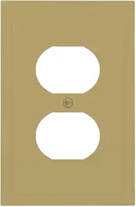 Matte Gold Outlet Covers Luxury Modern Brushed Bronze 1 Gang Duplex Light Switch Cover Plate Decorative Wall Plates Socket Cover Electrical Switchplate Receptacle Kitchen Bathroom Decor