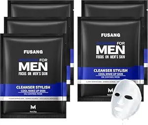 5 Pcs Mens Facial Sheet Mask,Hydrating Face Masks Skincare Gift Set for Men,Moisturizing Soothing Facial Masks,Easy to Use & Nourishing Face Mask Skin Care Set A