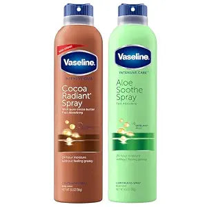 Vaseline Cocoa Radiant + Aloe Soothe Spray Body Lotion Set, 6.5 Oz Ea