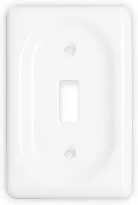 Ceramic Switch Plates Outlet Covers Switch Plate Cover White (Single Toggle)