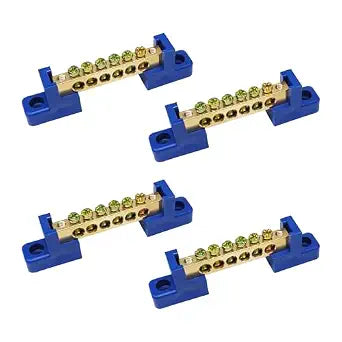 4PCS Grounding Bus Bar 6 Positions Terminal Block Ground Bus Bar Brass Wire Screw Terminal Electrical Bus Bars OLA002-6K