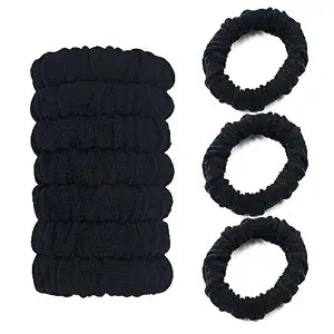 Youxuan No Damage Soft Polyester Hair Ties, No Tug Scrunchies Hair Bands with Strong Elasticity – Black