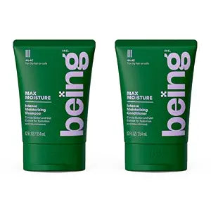 being MAX MOISTURE Intense Moisturizing Shampoo and Conditioner Set 354mL with Cocoa Butter and Oat Extract