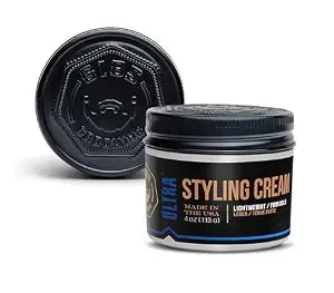 GIBS Ultra Styling Cream for Men, Firm Hold, Natural Finish, Lightweight Soft Whip Hair Cream with Oud Fragrance, Water-Based, Made in USA, 4 Oz