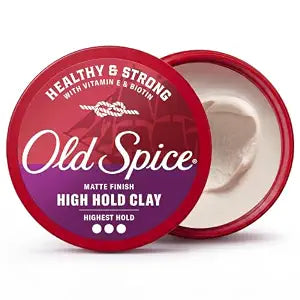Old Spice Mens Hair Clay, Healthy & Strong with Vitamin E & Biotin, Mens Hair Styling Clay, High Hold, Matte Finish, 2.22 oz