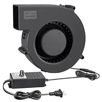 140mm x 40mm Small Centrifugal Squirrel Cage Big Airflow Blower Fan 12 Volt Dual Ball with AC Variable Speed Controller for DIY Inflatable/Replacement/Cooling/Ventilation/Exhaust Projects