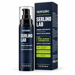 Serlino Lab Night Face Cream for Men, Anti Aging Moisturizer, 1.7 Fl Oz