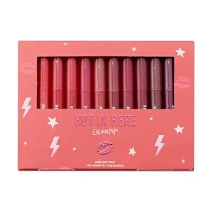 ColourPop Lippie Stix Vault - 10 Bold Red Lipsticks with a Long-Lasting Formula - Ultra-Pigmented Matte Lipstick with Vitamin E & Shea Butter for All Day Moisture - Hot in Here (0.04 oz)