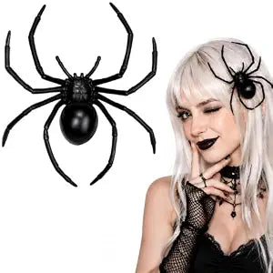 Large Black Spider Hair Clip 6.3 Inch Gothic Spider Hair Barrettes Halloween Costume Hair Accessories, Scary Spider Hairpin for Women Girls Cosplay Party Punk Gothic Hairstyle Decorations