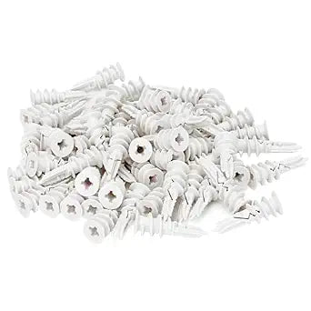 100 Pcs Self Drilling Drywall Anchors (Screws No Included), Plastic Anchors for Drywall, Sheetrock, Gypsum Wallboard, Screw Anchors for Multiple Wall Hanging Items, No Pre Drilling Required