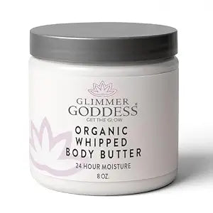 GLIMMER GODDESS Whipped Body Butter For Women, Unscented, 8oz