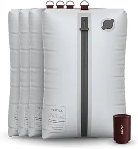 Ekster Travel Pack Vacuum Kit - Travel Vacuum Bags with Pump - Odor & Waterproof Anti-Rip Nylon Compression Bags - Space Saver Vacuum Storage Bags - Wireless Vacuum Pump for 15+ Items - 4Pack