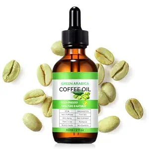 Green Coffee Bean Oil, Organic Green Coffee Oil for Cellulite, Skin, Face, Body & Hair - Reduces Puffiness, Dark Circles, Stretch Marks, Skin Tightening, Cold-Pressed (2 Fl Oz (Pack of 1))
