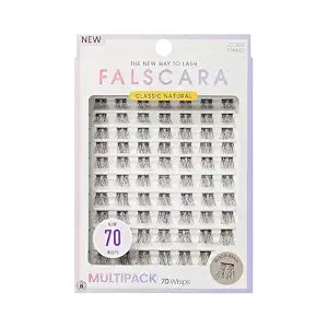 Falscara, False Eyelashes, Lash Clusters, 'Classic Natural', 8mm-16mm, Includes 70 Wisps, Contact Lens Friendly, Easy to Apply, Reusable Lash Clusters